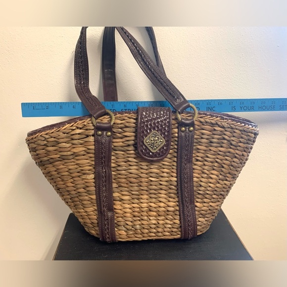 Coldwater Creek Brown and Dark Brown Woven Tote - Picture 8 of 9